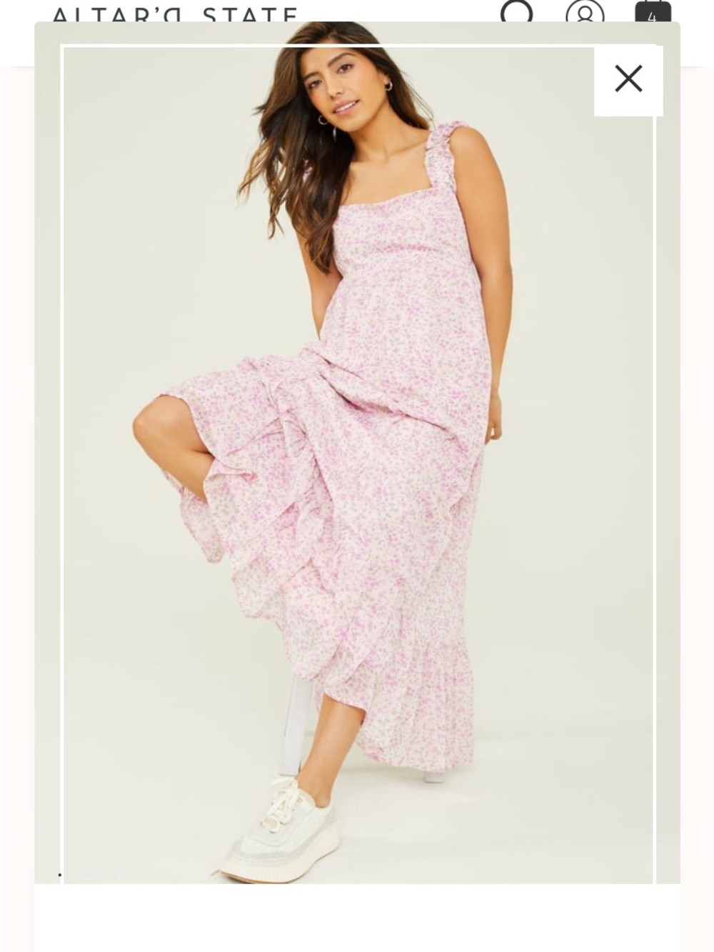 Altar'd State Light Pink Mallory Floral Maxi Dress